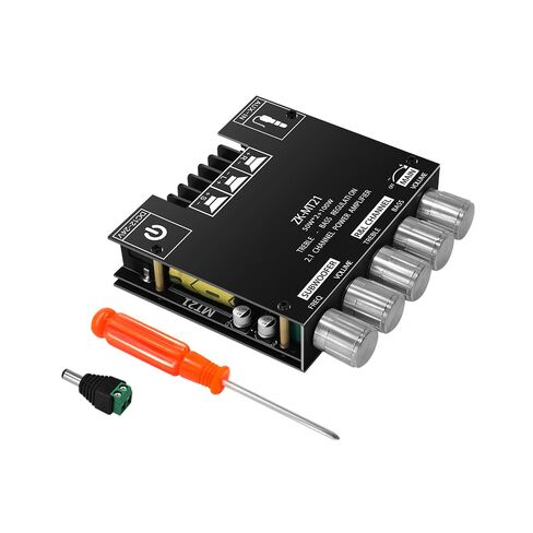 ZK-MT21 2.1 Channel Bluetooth 5.0 Audio Amplifier Board 50W X 2 +100W Mini Subwoofer Power Amp for DIY Bluetooth Speaker Home Theater in Kuwait