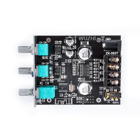 ZK-502MT 50W×2 2.0 Channel Blue Tooth 5.0 Audio Amplifier Module 12–24V Wide Voltage -20°C to +85°C Operating Temp 90dB SNR Overheat Protection in Saudi Arabia