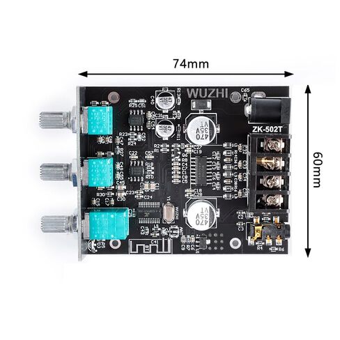 ZK-502MT 50W×2 2.0 Channel Blue Tooth 5.0 Audio Amplifier Module 12–24V Wide Voltage -20°C to +85°C Operating Temp 90dB SNR Overheat Protection in Saudi Arabia