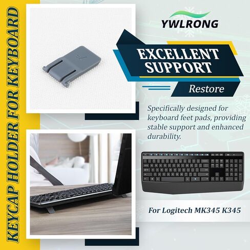 4 قطع من أرجل حامل لوحة المفاتيح لـ Logitech MK345 K345 لوحة المفاتيح اللاسلكية مع أدوات (أسود) in Saudi Arabia
