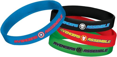 Marvel Avengers Powers Unite Bracelets, 3.5" (4-Pack) | Assorted, Vibrant Rubber Wristbands, Perfect for Kids & Avenger Fans in Kuwait