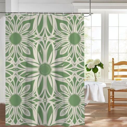 ستارة دش للحمام بتصميم بسيط مع خطافات، ستارة دش للشاطئ مقاومة للماء للصيف، ستائر بوهو من القماش قابلة للغسل للحمام مجموعة حديثة 60 × 72 بوصة in Kuwait