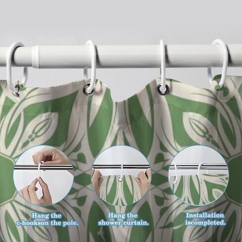 ستارة دش للحمام بتصميم بسيط مع خطافات، ستارة دش للشاطئ مقاومة للماء للصيف، ستائر بوهو من القماش قابلة للغسل للحمام مجموعة حديثة 60 × 72 بوصة in Kuwait