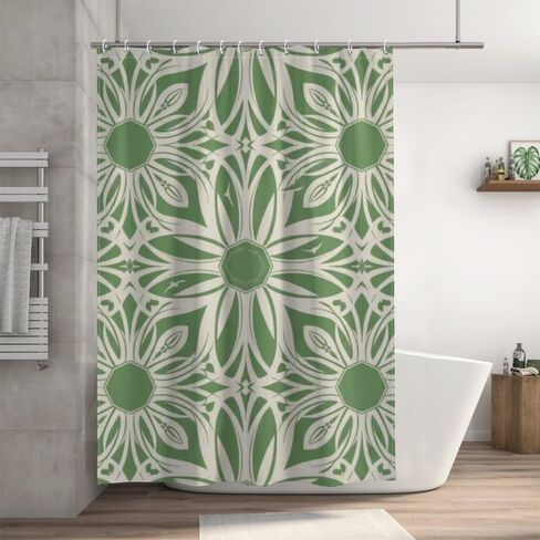 ستارة دش للحمام بتصميم بسيط مع خطافات، ستارة دش للشاطئ مقاومة للماء للصيف، ستائر بوهو من القماش قابلة للغسل للحمام مجموعة حديثة 60 × 72 بوصة in Kuwait