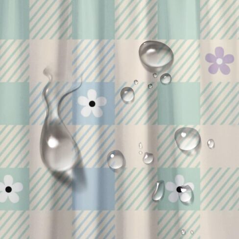 أنماط الأزهار الملونة ستارة دش مضحكة مع السنانير، الصيف ستارة دش الطبيعة للماء، النسيج قابل للغسل عطلة الستائر الفاخرة للحمام لحوض الاستحمام ديكور مجردة 72 × 72 في in Kuwait