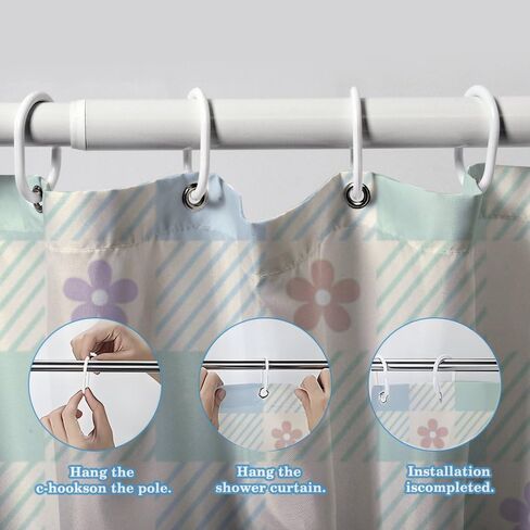 أنماط الأزهار الملونة ستارة دش مضحكة مع السنانير، الصيف ستارة دش الطبيعة للماء، النسيج قابل للغسل عطلة الستائر الفاخرة للحمام لحوض الاستحمام ديكور مجردة 72 × 72 في in Kuwait