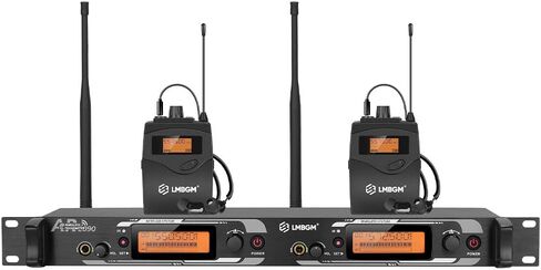 AR2090 Mono UHF Dual Channel Wireless in-Ear Monitoring System Ideal for Recording Studios, Churches, and Band Performances. (2 Channel, 2Bodypack) in Kuwait