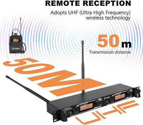AR2090 Mono UHF Dual Channel Wireless in-Ear Monitoring System Ideal for Recording Studios, Churches, and Band Performances. (2 Channel, 2Bodypack) in Kuwait