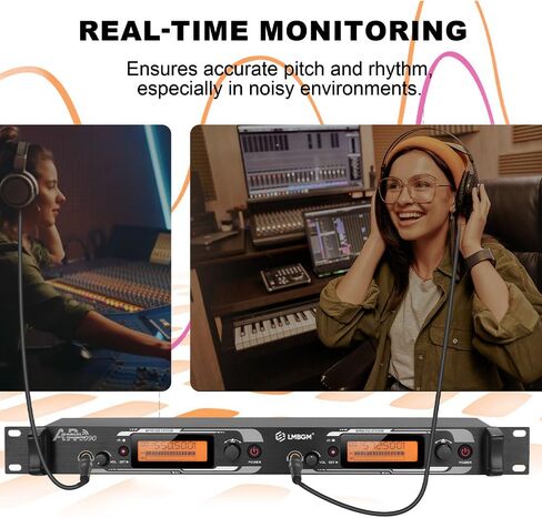 AR2090 Mono UHF Dual Channel Wireless in-Ear Monitoring System Ideal for Recording Studios, Churches, and Band Performances. (2 Channel, 2Bodypack) in Kuwait