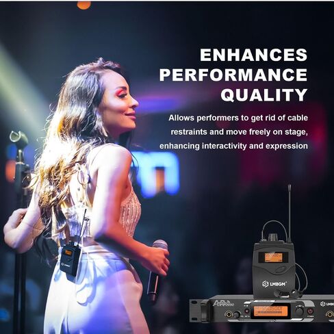 AR2090 Mono UHF Dual Channel Wireless in-Ear Monitoring System Ideal for Recording Studios, Churches, and Band Performances. (2 Channel, 2Bodypack) in Kuwait