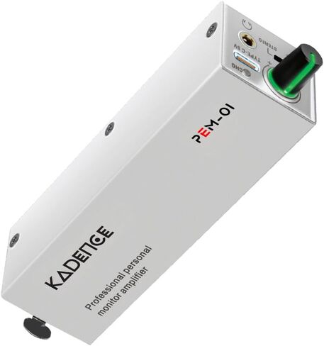 Kadence PEM-01 in-Ear Personal Monitor Amplifier (Wired), XLR/TRS Inputs, Stereo/Mono Switch, USB-C Power, Rigid Metal Body, 12-Hour Portable Runtime, Metal Belt Clip in Kuwait