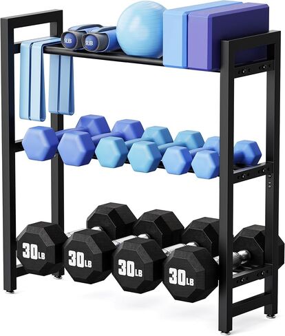 3 Tier Adjustable Dumbbell Rack – Heavy-Duty Weight Storage Stand for Dumbbells, 360 lb Total Capacity in Kuwait