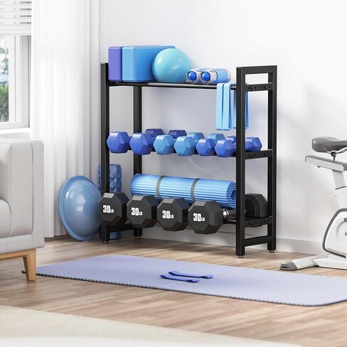 3 Tier Adjustable Dumbbell Rack – Heavy-Duty Weight Storage Stand for Dumbbells, 360 lb Total Capacity in Kuwait