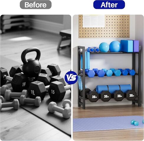 3 Tier Adjustable Dumbbell Rack – Heavy-Duty Weight Storage Stand for Dumbbells, 360 lb Total Capacity in Kuwait