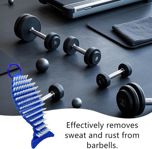 Barbell Brush Professional Barbell Cleaning Brush Barbell Care Kit Barbell Nylon Brush for Strength Training Bars, Barbell,Exercise Equipment Cleaning Supplies(Blue) in Kuwait