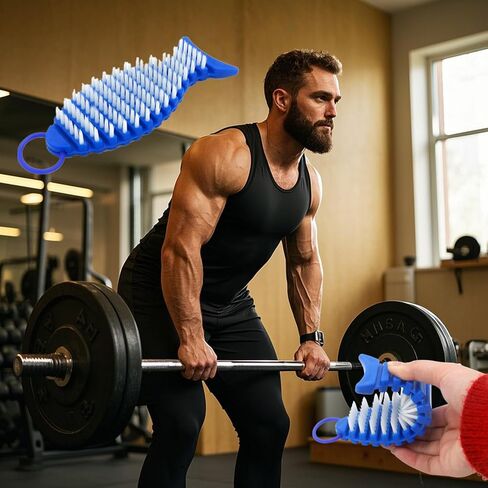 Barbell Brush Professional Barbell Cleaning Brush Barbell Care Kit Barbell Nylon Brush for Strength Training Bars, Barbell,Exercise Equipment Cleaning Supplies(Blue) in Kuwait