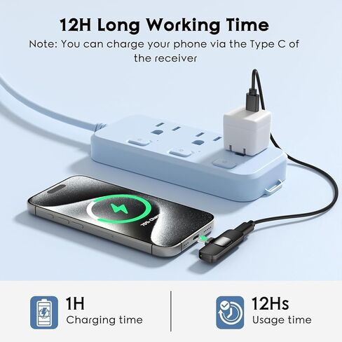 ميكروفون لاسلكي صغير الحجم لأجهزة iPhone iPad وAndroid Phone والكمبيوتر المحمول، ميكروفون صغير قابل للتوصيل مع تقليل الضوضاء، تشغيل ميكروفون على شكل طية صدر السترة للمقابلة، فيديو بودكاست، مدونة فيديو، YouTube TikTok in Kuwait