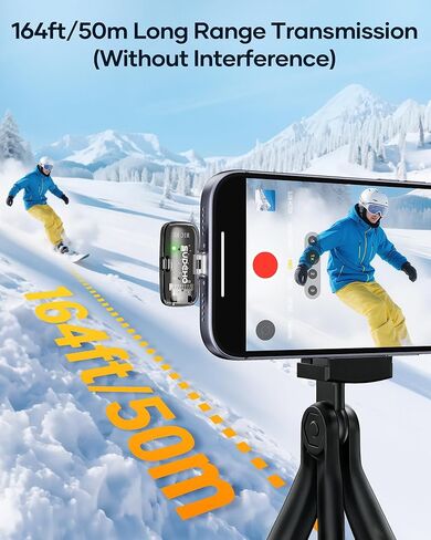 ميكروفونات Lavalier صغيرة لاسلكية لأجهزة iPhone iPad Android مع علبة شحن، وميكروفون USB C ذو طية صدر السترة مع تقليل الضوضاء ووضع تغيير الصوت لتسجيل الفيديو ومدونات الفيديو ومقابلة YouTube والدردشة أثناء اللعب in Kuwait