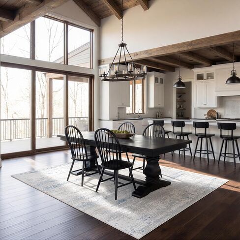 Machine Washable Rugs 8x10 Area Rugs for Living Room,Ultra Soft Low Pile Retro Rugs for Bedroom,Dining Room,Large Non Slip Carpet Vintage Distressed Accent Rug for Farmhouse Office Home Decor in Kuwait