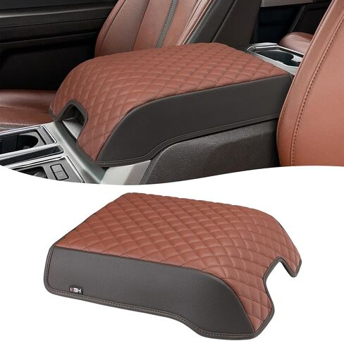 غطاء ذراع CBH Center Center Cover for 2015-2020 Ford F150 ، 2017-2022 F250 F350 F450 ، 2018-2024 Expedition ، مقعد دلو ، وسادة جلدية بو ، مضاد للقرعة ، أسود (ليس لسنوات أخرى) in Kuwait