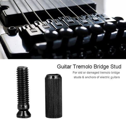 Alomejor Anchor Stud,2 Pcs 8mm Adjustable Electric Guitar Bridge Studs for Floyd Rose (Black) in Kuwait