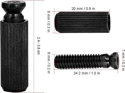 Alomejor Anchor Stud,2 Pcs 8mm Adjustable Electric Guitar Bridge Studs for Floyd Rose (Black) in Kuwait