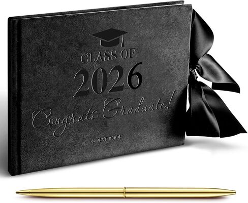 لوحة ضيف التخرج من Paneee مع Pen Velvet Black Graduation Book Bow Design 2025 التخرج ضيف علامة في كتاب ذاكرة ضيف دفتر لهدايا التخرج من الكلية العالية ، 7 × 9 بوصة in Kuwait