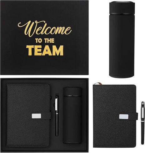 Thenshop موظف جديد مرحبًا به في مجموعة هدايا الفريق في دفتر Notebox و Tumbler مرحبًا بكم في مجموعات هدايا تقدير الموظف في Team Box لمكتب العمال الجديد (أسود) in Kuwait