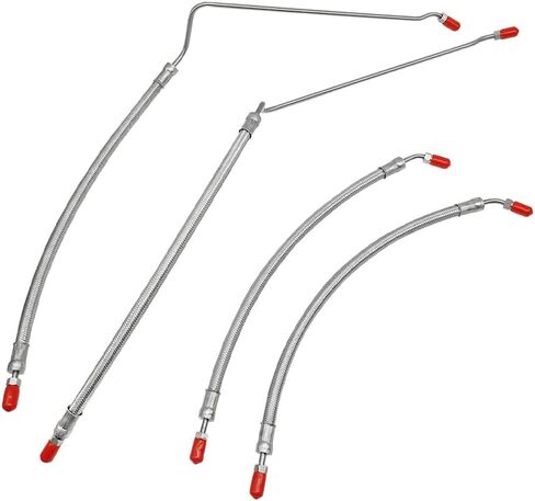 32-864589 32-864588 Hydraulic Ram Cylinder Hose Kit Compatible with Mercruiser Alpha One with Trim Cylinder(15-9/16") & Bravo 1 2 3 X, Trim Tilt Hydraulic Hose Replace 32-99904Q, Pack of 4 in Kuwait