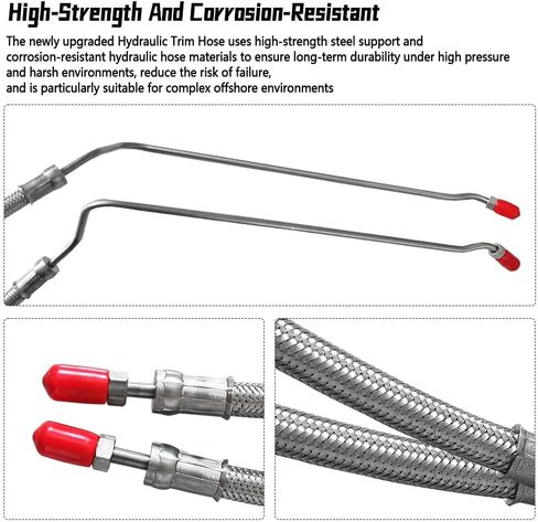 32-864589 32-864588 Hydraulic Ram Cylinder Hose Kit Compatible with Mercruiser Alpha One with Trim Cylinder(15-9/16") & Bravo 1 2 3 X, Trim Tilt Hydraulic Hose Replace 32-99904Q, Pack of 4 in Kuwait