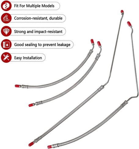 32-864589 32-864588 Hydraulic Ram Cylinder Hose Kit Compatible with Mercruiser Alpha One with Trim Cylinder(15-9/16") & Bravo 1 2 3 X, Trim Tilt Hydraulic Hose Replace 32-99904Q, Pack of 4 in Kuwait