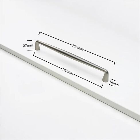 مقبض أثاث فضي لخزائن المطبخ ذات الأدراج ومقابض الأجهزة المنزلية قطعة واحدة (008-Silver-C192mm) in Kuwait