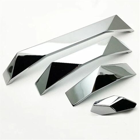 Simple Golden Gray Black Cabinet Door Drawer Pulls Cupboard Furniture Handles Hardware 1Pcs(Chrome 64mm) in Kuwait