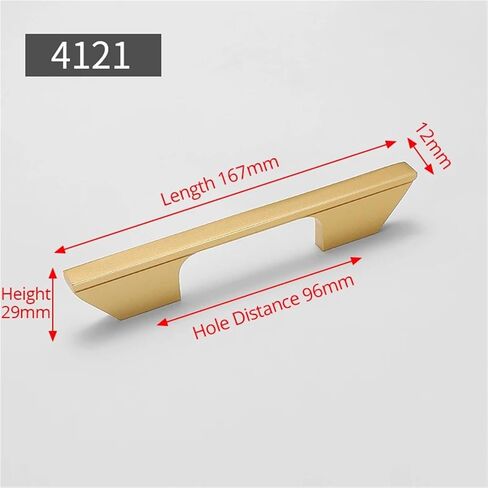 Black Kitchen Handle Aluminium Alloy Door Pulls Wardrobe Cabinet Furniture Hardware 1Pcs(Gold 96mm) in Kuwait