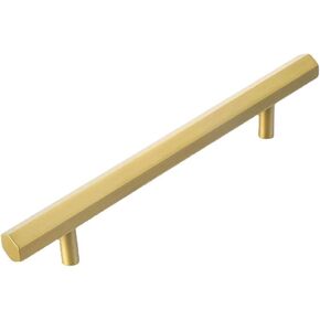 Solid Brass Wardrobe Gold Cabinet Drawer Door Pull Handle Hexagonal Long T-Handle 1Pcs(T) in Kuwait