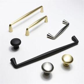 Solid Zinc Alloy Cabinet Handles Furniture Decoration Kitchen Drawer Wardrobe Door Pulls 1Pcs(Brushed-Copper-C96mm) in Kuwait