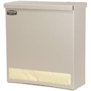 Protective Wear Dispenser-Gown-Bulk: Holds Gowns, Aprons/Overalls Top & Bottom Dispensing Wall Mount or use with Bowman® Hanger Quartz Beige ABS Plastic Dims: 5.04"L x14.7"W x 15.12"H in Kuwait