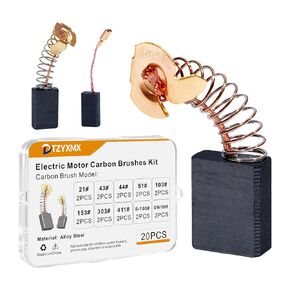 60 Pcs Electric Motor Carbon Brushes Set by Size, 10 Models Power Tool Replacement Parts for Drills, Saws, Grinders, Motors in Saudi Arabia