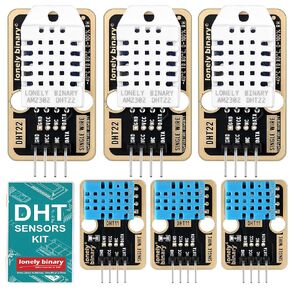 6 قطع DHT22 DHT11 الإصدار الذهبي مجموعة مستشعر درجة الحرارة والرطوبة الرقمية AM2302 مراقب محطة الطقس لـ Arduino ESP32 S3 Raspberry Pi Project in Kuwait