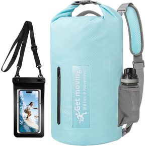 BKNOOU Dry Bag Waterproof Backpack for Women Men, 10L/20L Roll Top Lightweight Dry Storage Bag Backpack for Travel, Kayaking, Boating, Rafting, Camping, Hiking and Beach, with Phone Pouch in Kuwait
