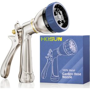 فوهة خرطوم حديقة شديدة التحمل من HOSUN، بخاخ خرطوم مياه معدني عالي الضغط بنسبة 100% مع 7 أنماط رش، فوهة مياه خلفية مريحة لسقي النباتات وغسيل السيارات وتنظيف الحيوانات الأليفة in Kuwait