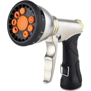 فوهات خرطوم الحديقة 9 أنماط قابلة للتعديل، فوهة رذاذ خرطوم معدنية شديدة التحمل، مسدس رش مقاوم للانزلاق، بخاخ مياه للتنظيف/ري حديقة الحديقة/استحمام الحيوانات الأليفة/غسيل السيارات in Kuwait