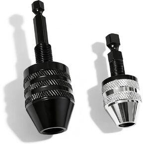 2 قطعة محول تشاك المثقاب بدون مفتاح 1/4 محول مثقاب سداسي الشكل Imapct لسائق الصدمات، محول تغيير سريع، محولات تمديد مثقاب الحفر في 0.3-6.5 مم، ملحقات أدوات 0.3-3.6 مم in Kuwait