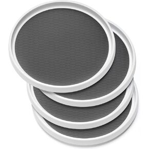 Set of 4, 10 Inch Non-Skid Lazy Susan Organizers - Turntable Rack for Cabinet, Pantry Organization and Storage, Kitchen, Fridge, Bathroom Makeup Vanity Countertop, Under Sink Organizing, Spice Rack in Kuwait