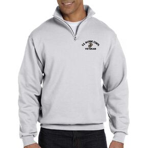 MilitaryBest U.S. Marine Corps Veteran Embroidered Quarter-Zip Pullover in Kuwait