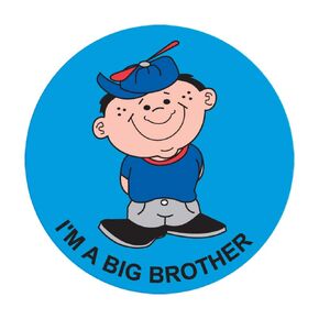 PDC Healthcare 59707288 "IM A Big Brother" Paper Label, Circle, 2" Diameter, Blue, Pack of 250 in Kuwait