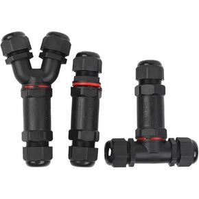 IP68 M20/M25 Waterproof Connector I/Y/T Shape LED Lighting Outdoor Sealed Wire 2/3/4/5 Pin Screw Terminal Adapter(T1M20-2P(6-10mm)) in Kuwait
