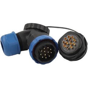 1Set SP28 Connector Back Nut Port IP68 Waterproof 2-26 Pin Socket 90-Degree Elbow Power L-Type Electric(SPW28-5L) in Kuwait