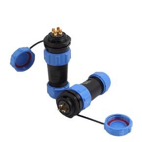 SP21 IP68 Socket Back Nut Male/Female Waterproof Connector Panel Mount 2/3/4/5/7/9/12 Pins Electrical Cable Wire(SP21-4L) in Kuwait
