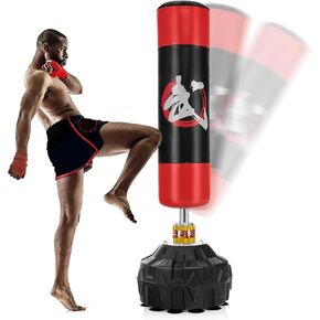 GYMAX Punching Bag for Adults, 70" Punching Stand with Suction Cup Base, TPR Shock Absorber & Multi-Layer Construction, Standing Punching Bag, Heavy Duty Boxing Equipment for Kickboxing MMA Muay in Saudi Arabia